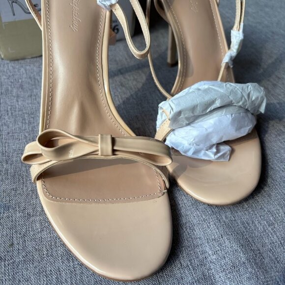 Bowknot Heeled Sandals Ankle Strap Buckle Open Toe High Stiletto Heel - Picture 5 of 8